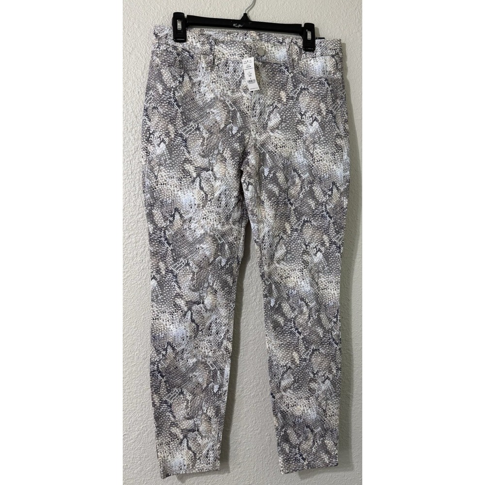 White House Sz 8 Pants Snake Python Print Chic Stretch New Womens